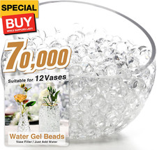 70,000 Clear Water Gel Beads for Vases, Tansparent Water Gel Beads for Vase Fill