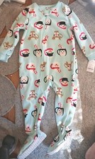Carter's Christmas Footed PJs. Christmas Characters. Sz 24M. NWT. B28