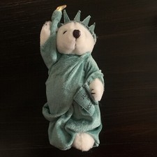 Statue of Liberty New York Patriotic Green Plush Teddy Bear From 1999