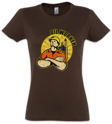 Oil Worker Damen T-Shirt Big Oil Rig Drilling Platform