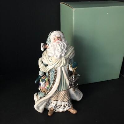 Fitz Floyd 12'' Gregorian Porcelain Santa Lantern Signature Collection With Box