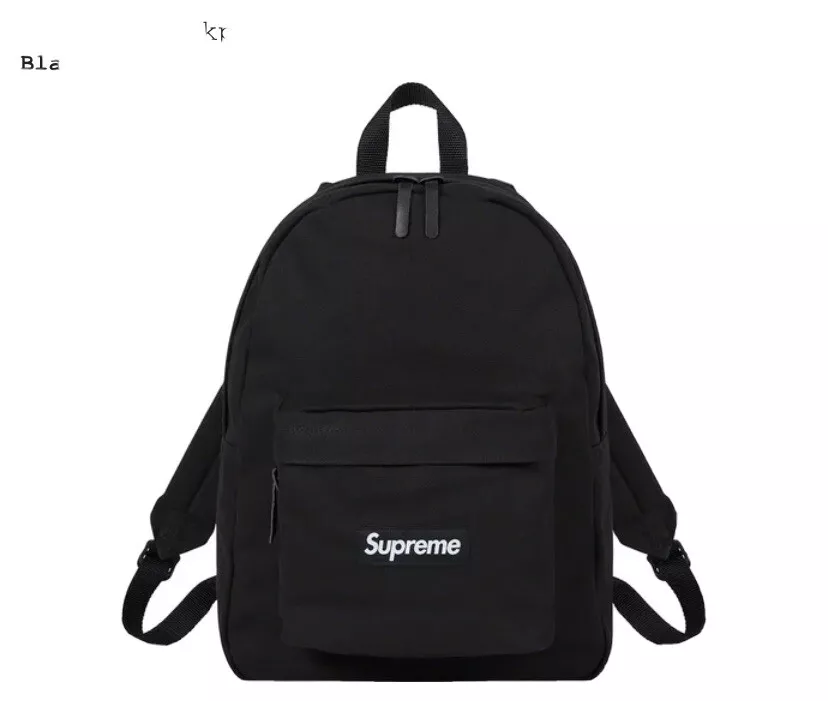 Brand New Supreme Canvas Backpack Black White Logo Fall/Winter