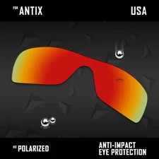 iROX Polarized Replacement Lenses for-Oakley Antix  - Fire Red
