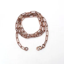 100% Oxidized Pure Copper Chain Designer Link Lobster Necklace Jewelry RJ-04