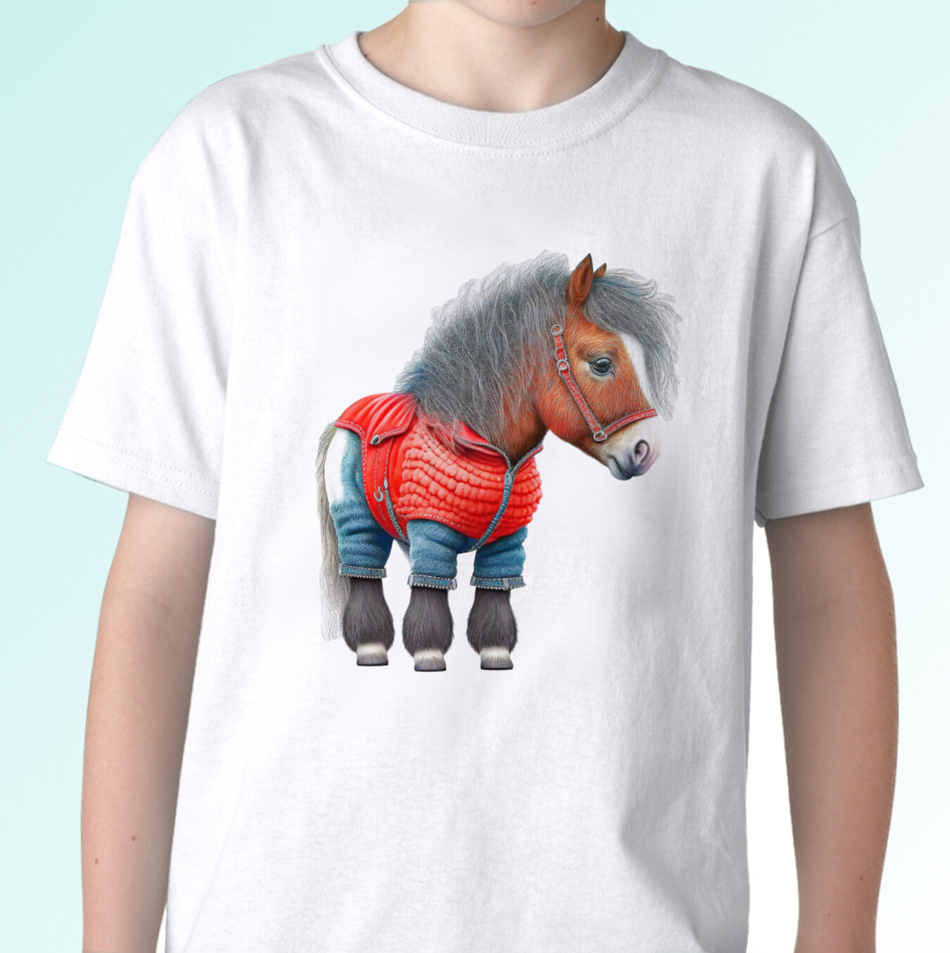 T shirt cavallo pony top animale divertente gift art uomo donna bambini taglie bambino