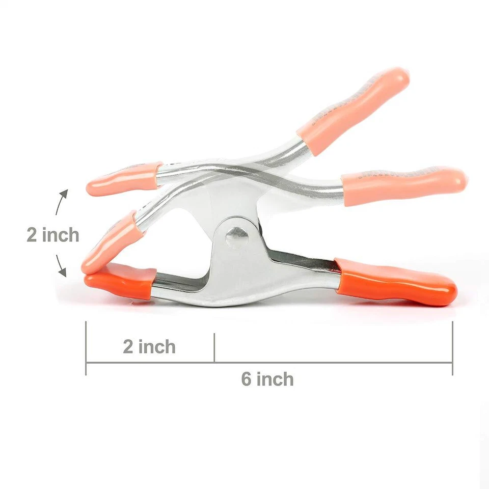 PONY 6" Heavy Duty Spring Clamp Set 6PACK 2" Jaw Opening Steel Spring Clip Clamp - Image 2 of 4