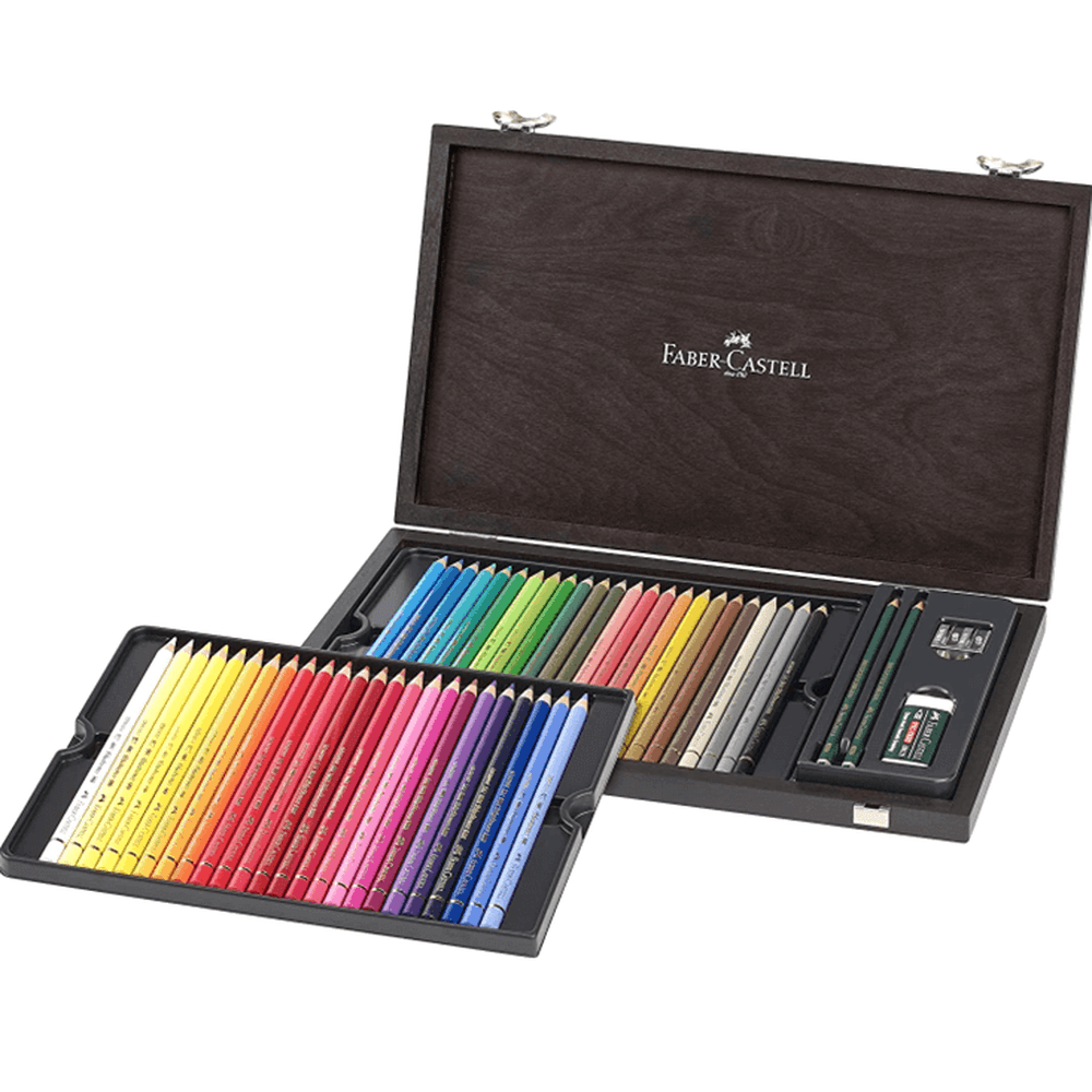 Faber-Castell Polychromos 48色　新品未使用 NEW 48x Faber-Castell Polychromos Coloured Pencils Wooden Box Case