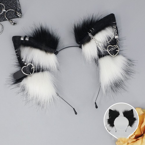 Anime Kunstfell Katzenohren Stirnband flauschig süß Punk Tier Cosplay Kostüm Requisiten. - Bild 11 von 18