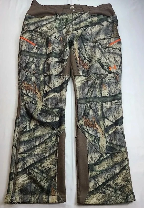 Under Armour Sz 40x33 MEASURED Mossy Oak Hunting Ayton Camo Pants Small Hole