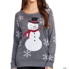 Tipsy Elves WOMEN'S SEQUINED SNOW DAY UGLY CHRISTMAS SWEATER SIZE XS, S, XL,