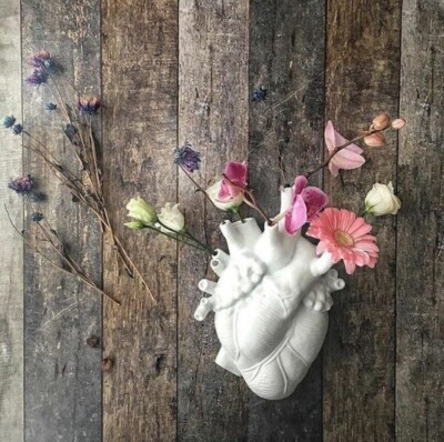 Seletti Love in Bloom - Vase Herz weiß