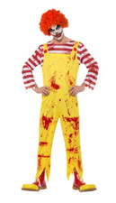 NEW Kreepy Killer Clown Yellow & Red Jumpsuit Ronald Mcdonald Halloween Costume