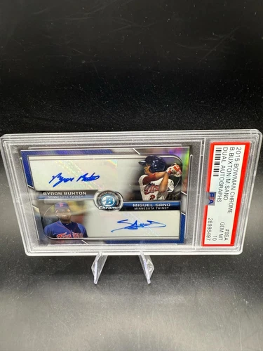 2015 Bowman Chrome BYRON BUXTON MIGUEL SANO Dual Auto RC ROOKIE /25 PSA 10 TWIN