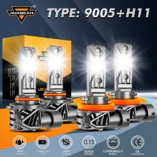 AUXBEAM 9005+H11 28000LM Combo LED Headlight High Low Beam Bulbs 6500K Plug&Play