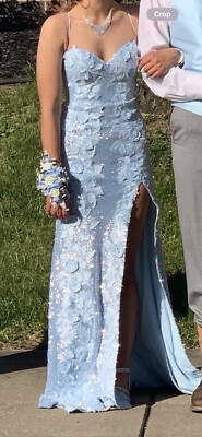 jovani prom dress size 0 Light Blue Corset Back | eBay