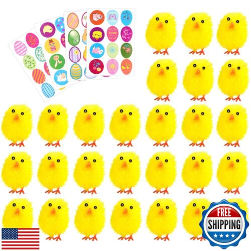 TUPARKA 36Pcs Easter Chenille Chicks Cute Fully Yellow Easter Chicks Baby Chi