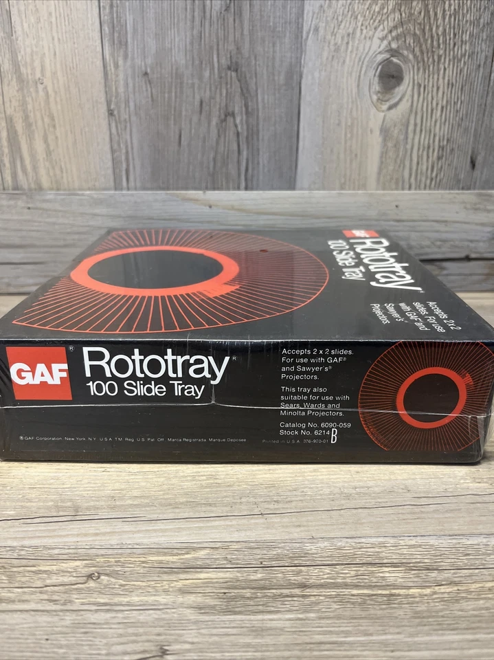 GAF Rototray 100 Bandeja Diapositiva para Fotos 2X2 Diapositivas GAF y Proyectores Sawyer NUEVO SELLADO Foto 2 de 4