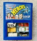 Vintage 1978 Corgi Juniors Heroes 12 car Carry Case Superman, Batman, Spiderman