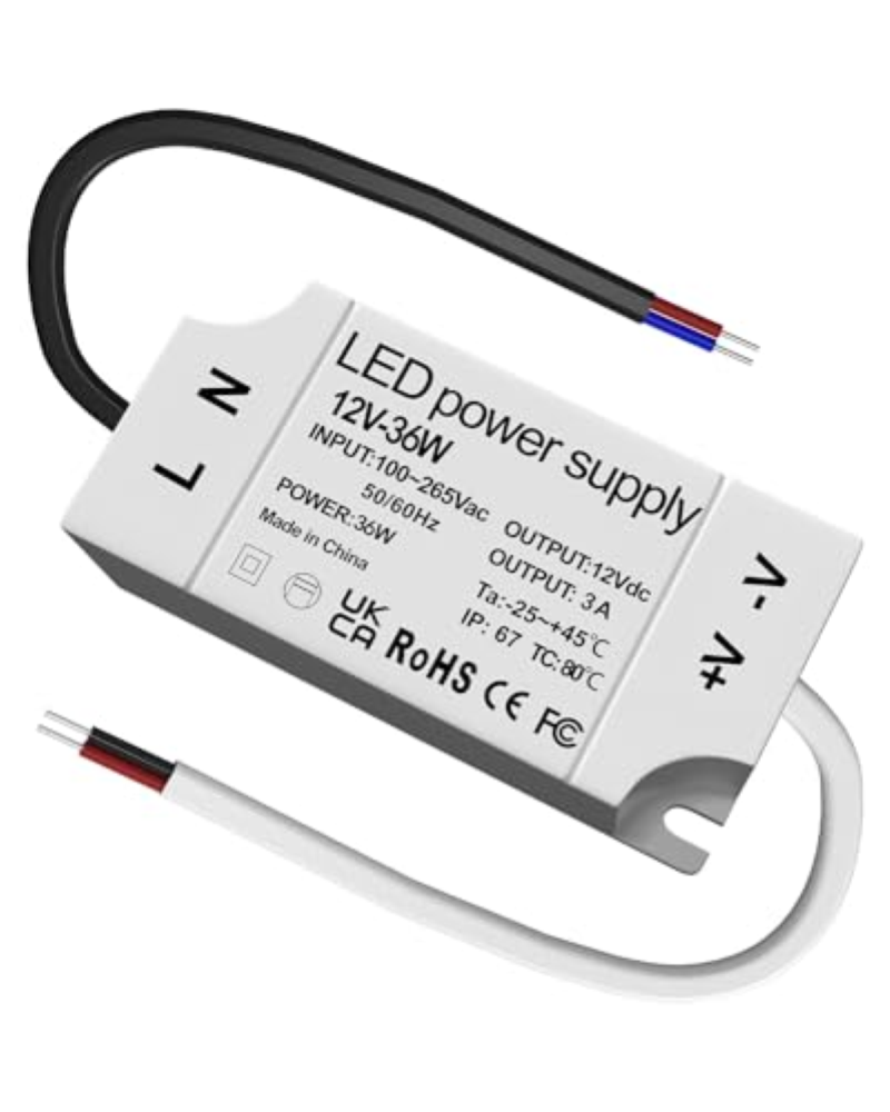 Bonlux Trasformatore LED 220V 12V, 36W Alimentatore 12V 3A Impermeabile IP67 Tra