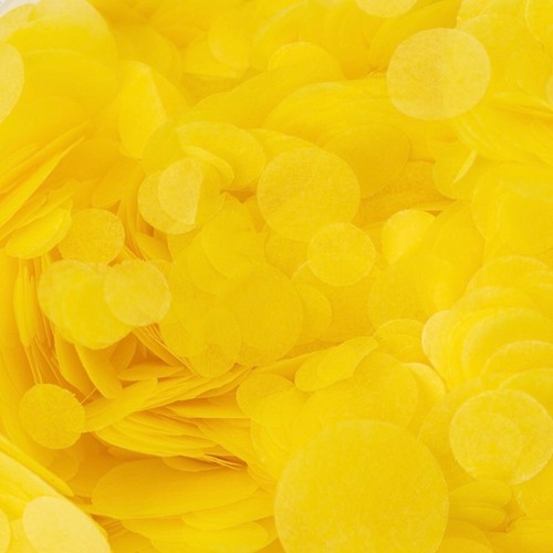 Biodegradable Wedding Confetti | LEMON YELLOW | Circle Tissue Paper | 20g Bag - Picture 2 of 4