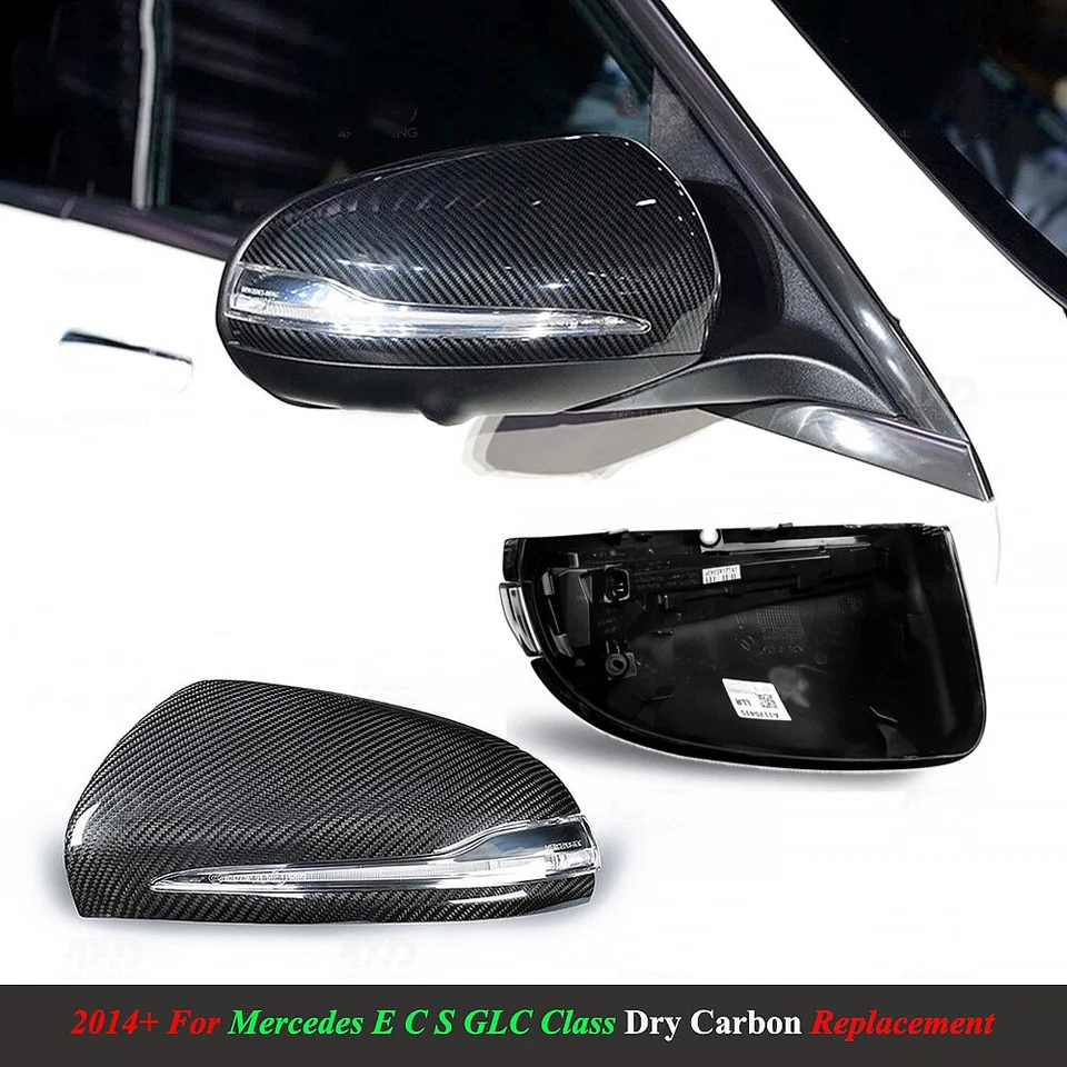 3D Real Carbon Fiber Side Mirror Cover Replace For AMG Sport W205 W213 W222 W253 - Imagem 2 de 4