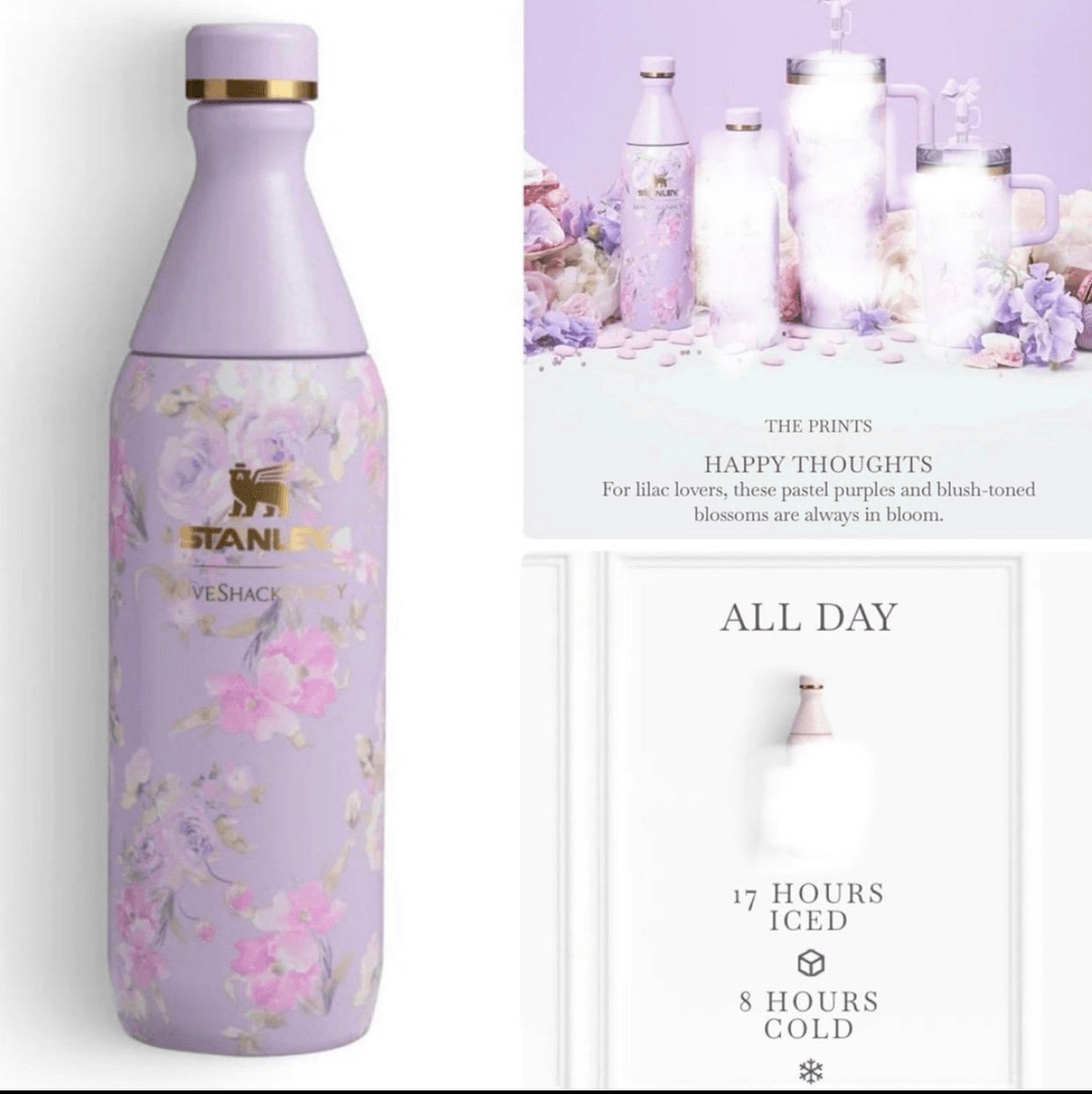 Stanley X LoveShackFancy Slim Bottle 20 oz Happy Thoughts