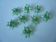 8 Fröbelsterne Advent Weihnacht Polyband Weihnachtsdekoration grün mint Glitter