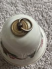 Konitz Germany Christmas Bell Music Box  Plays Silent Night Porcelain Holly Trim — photo 6