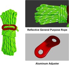 4 Pcs Reflective Nylon Tent Rope/Paracord/Parachute Cord,Pull Tent Rope Camping