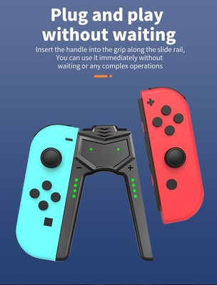 Play and Charge Controller Grip mit Smart Indicators für Nintendo Switch