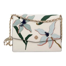 Tory Burch Appliqué Robinson Crossbody Convertible Floral Boho Classic Western
