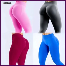 Solid Impact Leggings Low Ribbed Band Women Sports Seamless