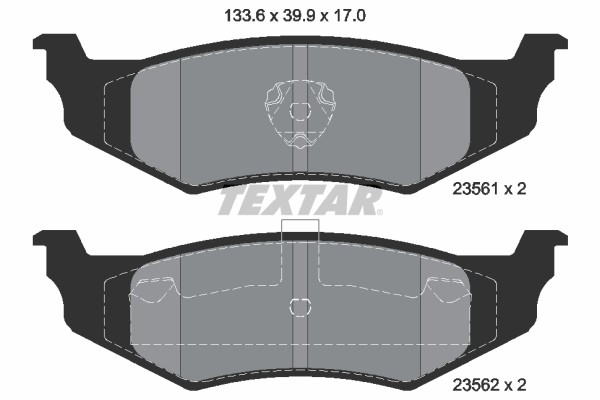 2356102 Textar Brake Pad Set, Disc Brake for Chrysler, Dodge, Plymouth