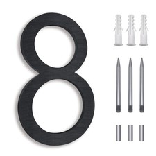 8 Inch Floating House Numbers, Address Numbers for Outside, Metal Black Large...