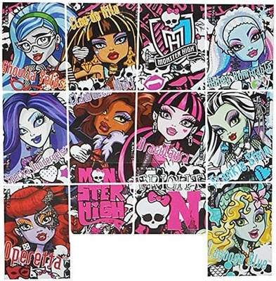 12 TLG. Set Sticker/Aufkleber - Monster High - selbstklebend - für Mädchen pink 