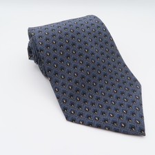 Van Heusen Silk Tie Blue Yellow Check 4" Wide 58" Long USA