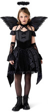Spooktacular Creations Girls' Black Fallen Angel Costume, Halloween Dress Set