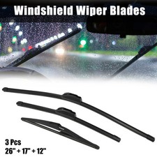 3 Pcs 26'' 17'' 12'' Front Windshield Wiper Blades Set for Nissan Pathfinder