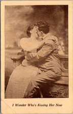 I Wonder Who's Kissing Her Now Victorian Romance Postcard TPR6