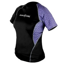 Aqua Lung Short Sleeve Rash Guard Top in Black and Purple