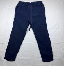 Eileen Fisher Organic Linen Pull On Pants Size S Gingham Elastic Waist Beach