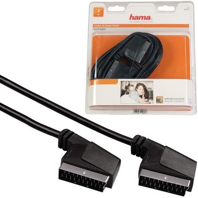 Hama Scart-Kabel 3m RGB 21-polig Anschlusskabel AV für TV VHS DVD-Player DVB-T2