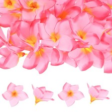 30-Pack Artificial Plumeria Flower Heads, 3.9" Fake Plumeria Flowers, Pink