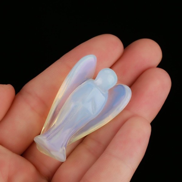 1.5Inch Schutzengel Figur, GlüCksbringer Quartz Crystal Engel Figur Statue-image