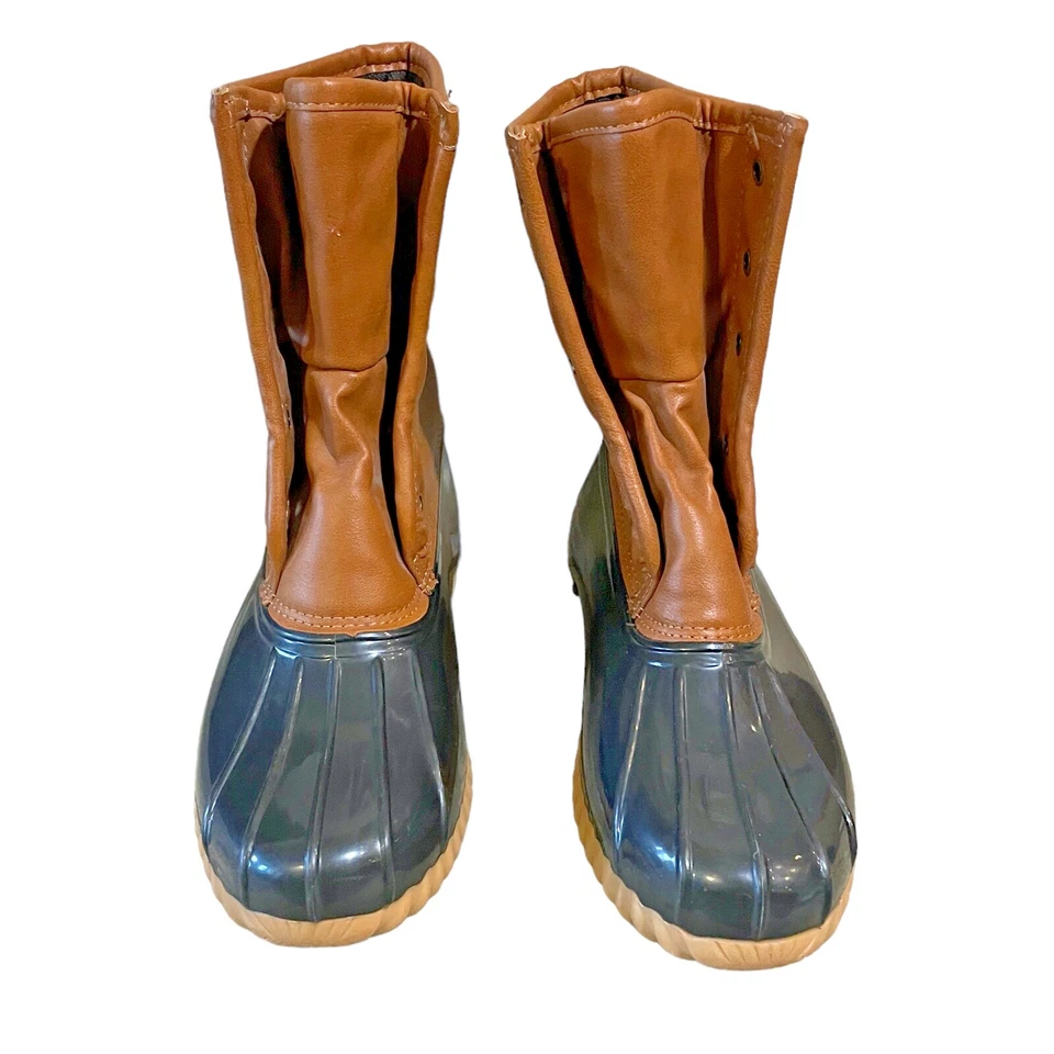Womens Rain Duck Boots Size 7 Brown Rubber Shoes by Sporto - Image 3 of 4
