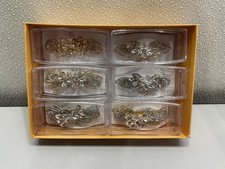 Silara Set Of 6 Weighted Wide Center Hair Clips In Gold, Rose Gold Silver