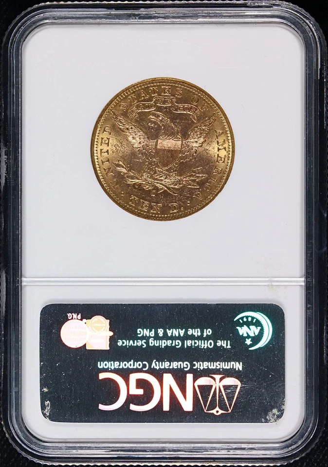 1882-S Liberty Gold $10 NGC MS61 Nice Luster Nice Strike - Image 4 of 4