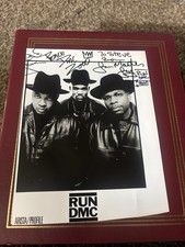 Run DMC ALL  ORIGINAL  Signed 8x10  Photo Jam Master Jay Rev Run RaP  DMC RARE