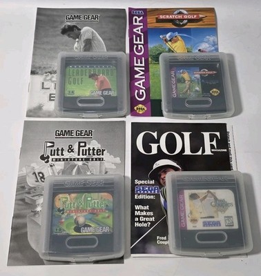 LOT Of 4 Sega Game Gear GOLF GAMES Carts Cases & Manuals                 (B12)