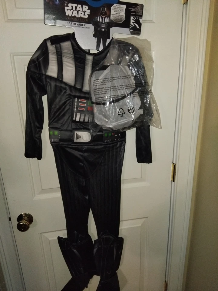 Jazwares Child  7/8 Star Wars Darth Vader Costume Jumpsuit, Cape, Mask, & Gloves - Image 2 of 4